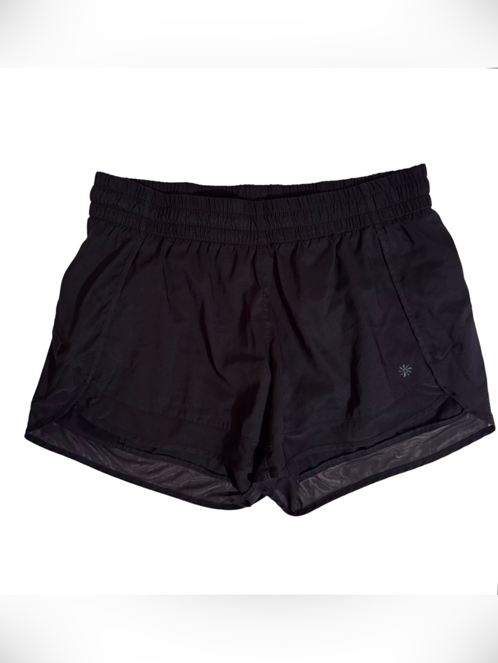 Athleta Size Small Black Mesh Racer Run Shorts Athletic Outdoors Gym Yoga